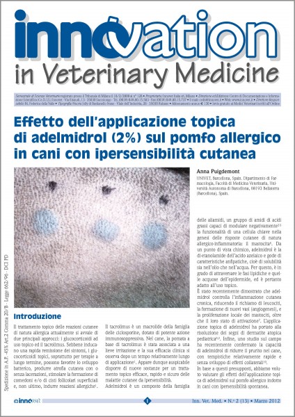 Effetto dell’applicazione topica di adelmidrol (2%) sul pomfo allergico in cani con ipersensibilità cutanea