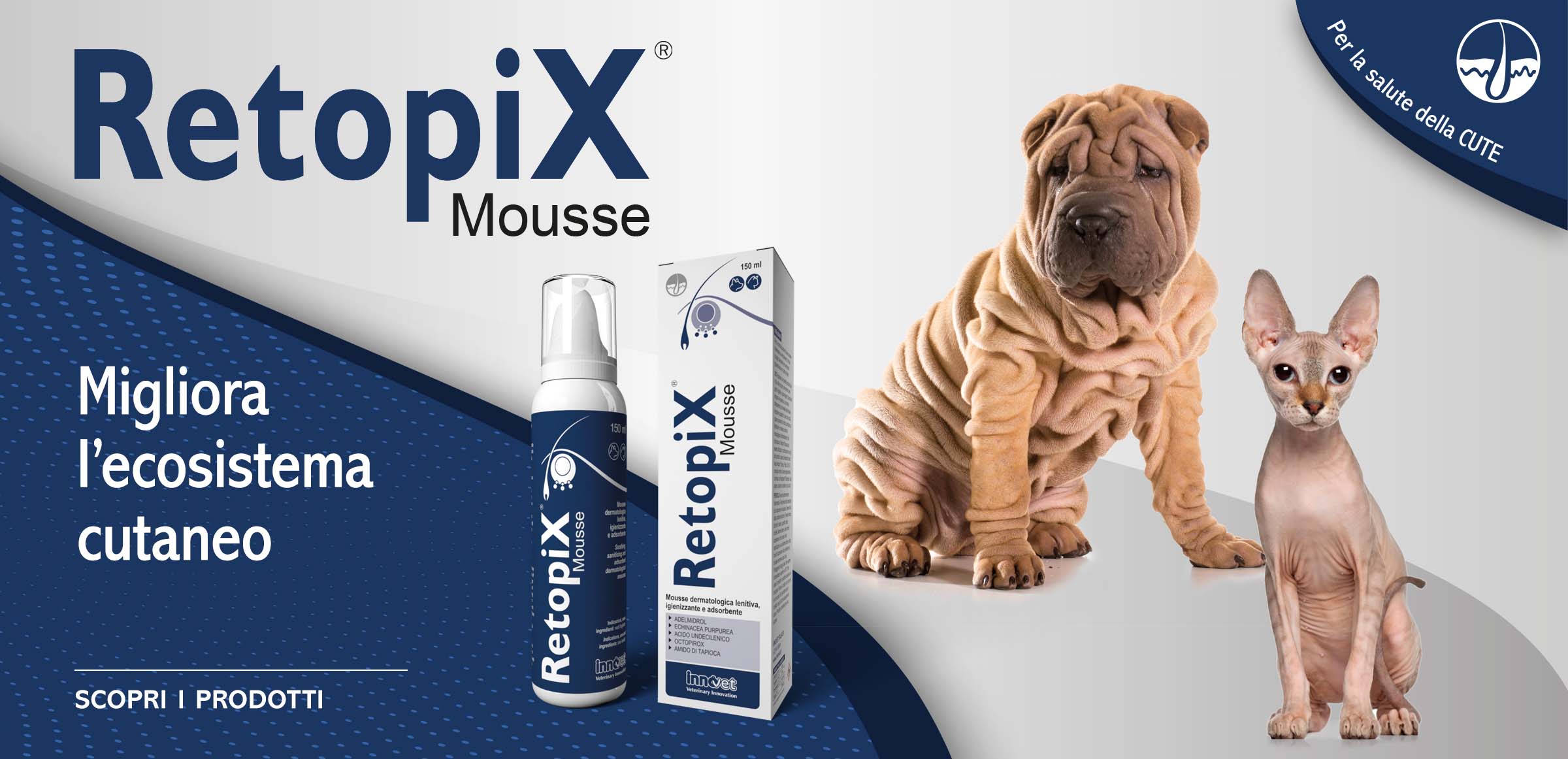 Retopix Mousse migliora l'ecosistema cutaneo.