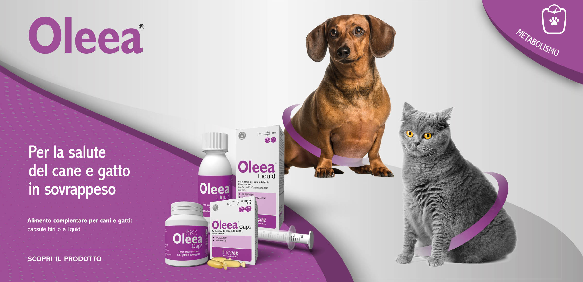 Oleea, per la salute del cane e gatto in sovrappeso